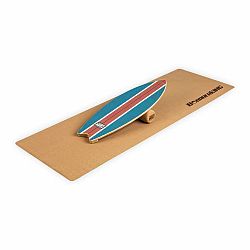 BoarderKING Indoorboard Wave, balanční deska, podložka, válec, dřevo/korek, modrá