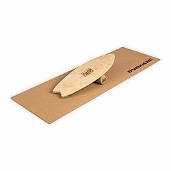 BoarderKING Indoorboard Wave, balanční deska, podložka, válec, dřevo/korek, přírodní