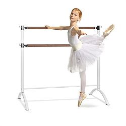 KLARFIT Barre Anna, dvojitá baletní tyč, 110 x 113 cm, 2 x 38 mm v průměru, bílá
