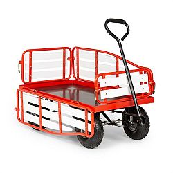 Waldbeck Ventura, ruční vozík, maximální zátěž 300 kg, ocel, WPC, červený
