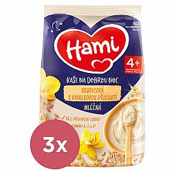 3x HAMI Kaše mléčná krupicová s vanilkovou příchutí na dobrou noc 210 g