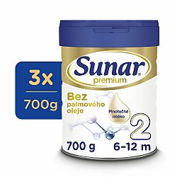3x SUNAR Premium 2 Mléko pokračovací 700 g