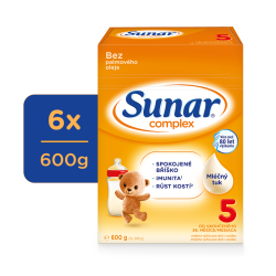 6x SUNAR Complex 5 Mléko kojenecké 600 g