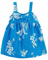 CARTER'S Šaty Blue Floral holka 24m